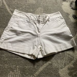 New York & Company White Denim Midi Shorts